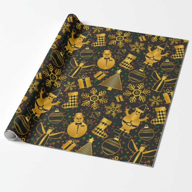 Goldschneepapier Geschenkpapier (Ungerollt)