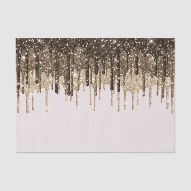 Goldschokolade Eiscreme Glitzer Tropfen Geburtstag Seidenpapier (Vorderseite)