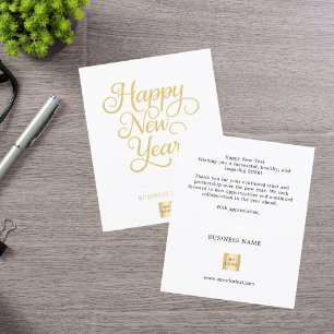 Goldschrift Geschäft-Logo Neujahrsgrüße Flyer