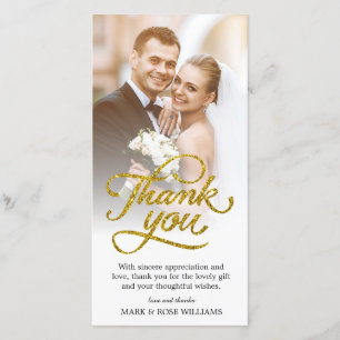 Goldschrift Hochzeitskarte Dankeskarte