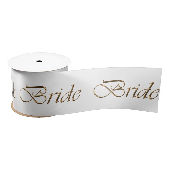 Goldschrift-Kalligrafie-Muster elegant chic Satinband (Spule)