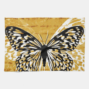 Goldschrift und Schmetterling Geschirrtuch