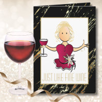 Goldschwarz Elegant like Fine Wine Cartoon Geburts