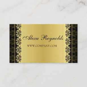Goldschwarze Damast-Visitenkarte Visitenkarte