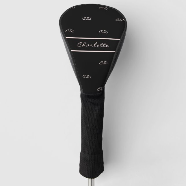 Goldschwarze Rose Golf Headcover (Vorderseite)