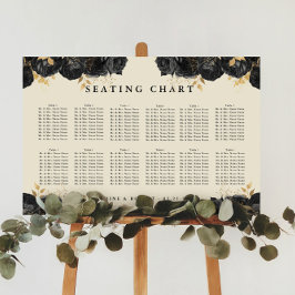 Goldschwarze Rose Hochzeitstabelle Poster