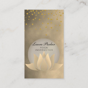 Goldschwarze Yoga-Lehrer-Lotos-Blume holistisch Visitenkarte