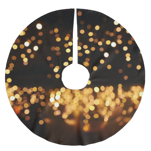 Goldschwarzer Glitzer: Abstrakter Hintergrund Polyester Weihnachtsbaumdecke (Vorderseite)