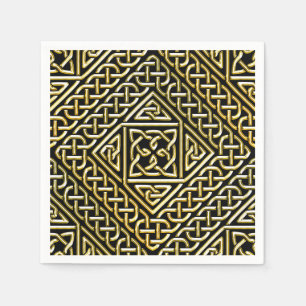 Goldschwarzes Quadrat formt keltisches Serviette