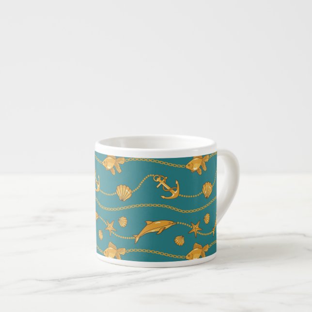 Goldseemuster Espressotasse (Vorderseite Rechts)