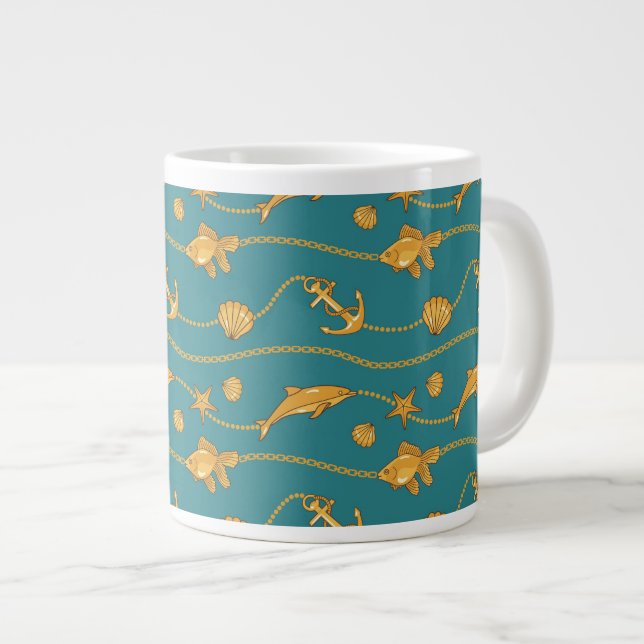 Goldseemuster Jumbo-Tasse (Vorderseite Rechts)