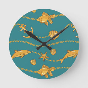 Goldseemuster Runde Wanduhr