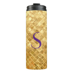 Goldsequin-mit Monogramm thermische Trommel Thermosbecher