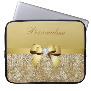 GoldSequins, -bogen u. -diamant personalisiert Laptopschutzhülle