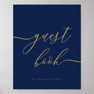 Goldsignatur der Marine Poster