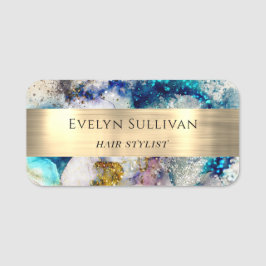 Goldsilber-Glitzer Namensschild