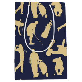 GoldSilhouette-Golfspieler-Bilder Mittlere Geschenktüte