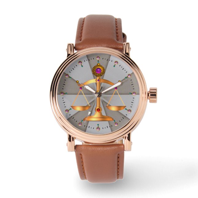 GOLDskalen des GESETZES, EDELSTEIN-STEINE, Armbanduhr (Vorderseite)