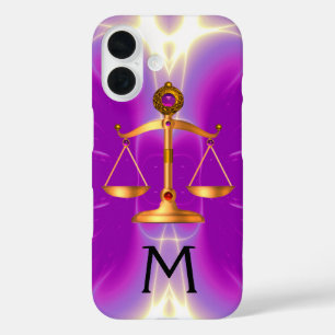 GOLDSKALEN MIT GEM STONES MONOGRAM Pink iPhone 16 Hülle