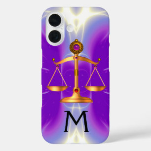 GOLDSKALEN MIT GEM STONES MONOGRAM Pink iPhone 16 Hülle