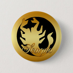 GOLDskorpions-TIERKREIS-ZEICHEN Button
