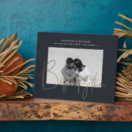 Goldskript ein Foto Save the Date Verlobung pla Fotoplatte