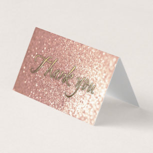 Goldskriptkalligraphie Danke Glitterie Visitenkarten