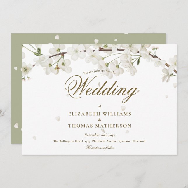 Goldskriptkletterhochzeit Einladung (Vorne/Hinten)