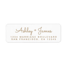 Goldskriptnamen Hochzeitsskripte-Rücksendeadresse