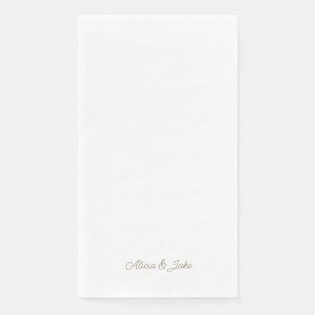 Goldskriptnamen Personalisierte Hochzeit Serviette (Vorderseite)