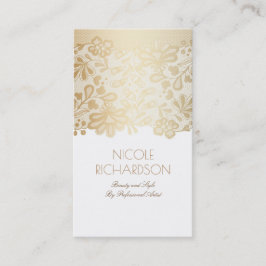 Goldspitze-elegantes Vintages Weiß Visitenkarte