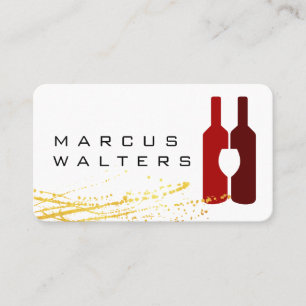 Goldsplitter   Weinflaschen und Glass-Logo Visitenkarte