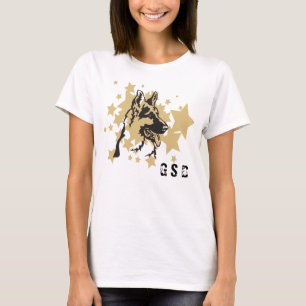 Goldstar German Shepherd Dog Portrait T-Shirt
