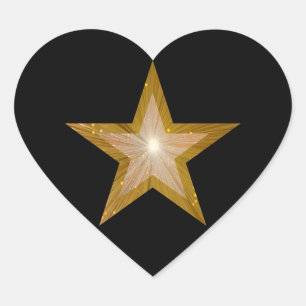 Goldstar-Herzkleber schwarz Herz-Aufkleber