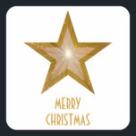 Goldstar 'Mercury Christmas' viereckiger Aufkleber<br><div class="desc">Modernes Design mit einem goldfarbenen und weißen Stern auf weißem Hintergrund. Aufkleber mit individualisierbarem Design für Sie, um mit Ihrem eigenen Text, Bildern und Ideen zu personalisieren. Der Text kann leicht mit der Vorlage geändert werden, oder klicken Sie auf die Schaltfläche "Anpassen", um weitere Änderungen vorzunehmen. Bitte beachten Sie, dass...</div>