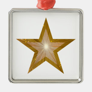 Goldstar-Ornament-Quadrat Ornament Aus Metall