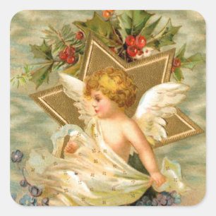 Goldstar Quadratischer Aufkleber