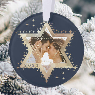 Goldstar von David Mr. & Mrs. First Hanukkah Foto Ornament
