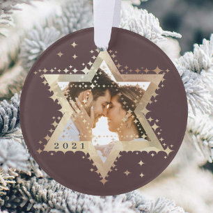 Goldstar von David Mr. & Mrs. First Hanukkah Foto Ornament