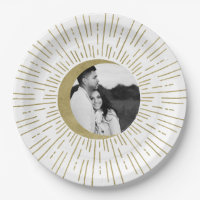 Goldstars Night Celestial Sunburst Moon Hochzeit