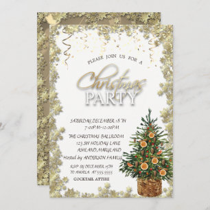 Goldstars, Weihnachtsbaum Orange Weihnachtsgebäck  Einladung