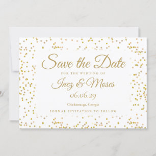 Goldstaub Confetti Save the Date Einladung