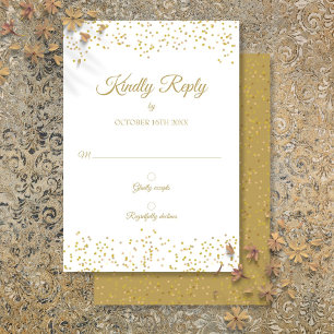 Goldstaub-Konfetti-Elegante-RSVP-Karte Einladung