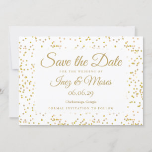 Goldstaub-Konfetti Save the Date Einladung