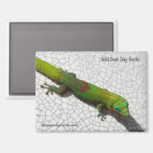 Goldstaub-Tag-Gecko-Kühlschrankmagnet