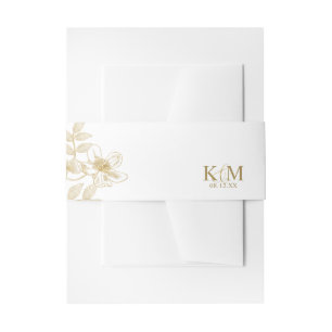 Goldstaub und Konturen Hochzeitskugel/GLD-ID835 Einladungsbanderole