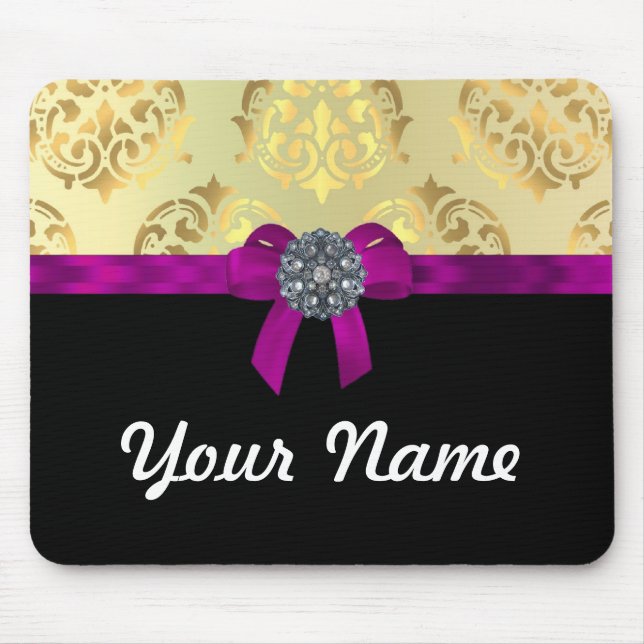 Goldstaub und schwarz personalisiert mousepad (Vorne)