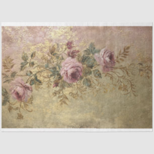 Goldstaub, Vintage Blume und Patina Seidenpapier