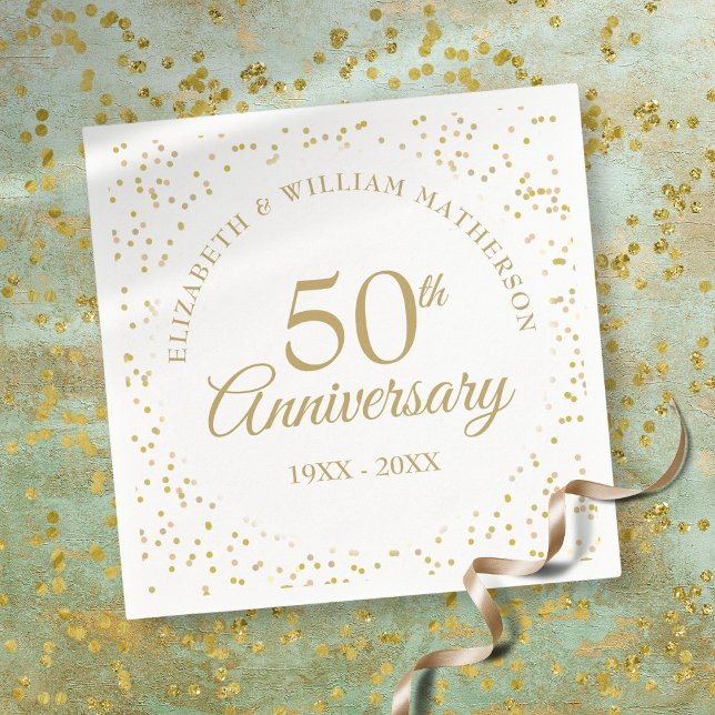 Goldstaub zum 50. Jubiläum Serviette (50th Wedding Anniversary Gold Dust Napkins)