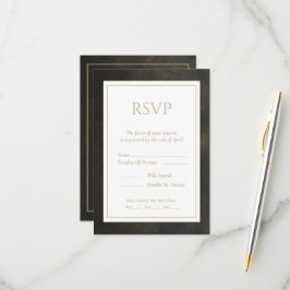 Goldstaubhochzeit RSVP Karte